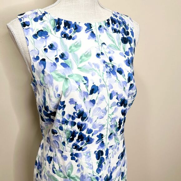 RSVP by Talbots Pastel Floral Sheath Dress Brunch Baby Shower Dress 4 - Picture 3 of 14